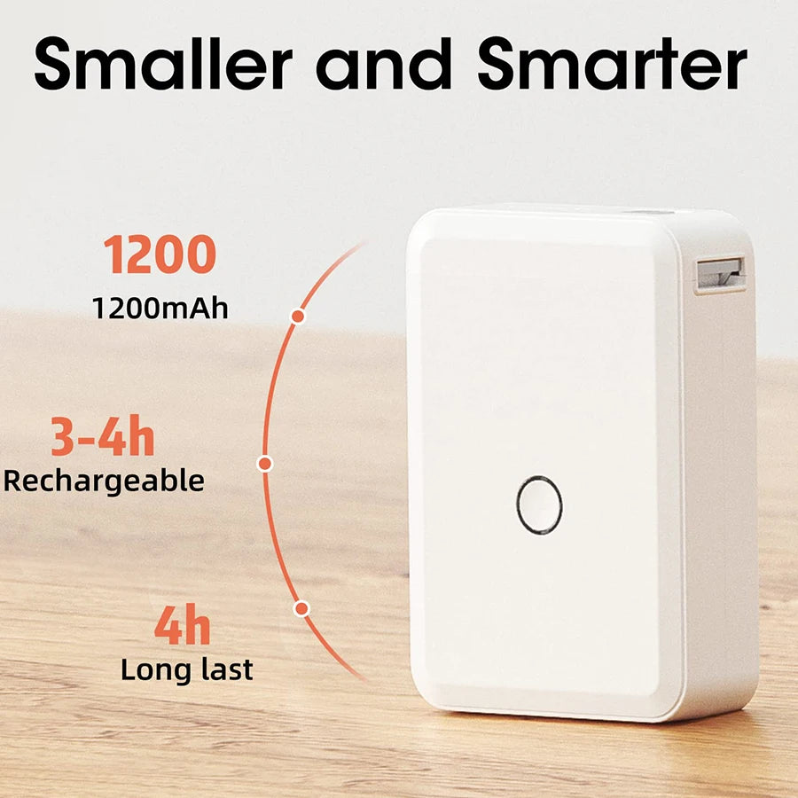 D110 Mini Portable Thermal Printer without Ink Self-Adhesive Label Maker Printer for Stickers Labeller Labeling Machine
