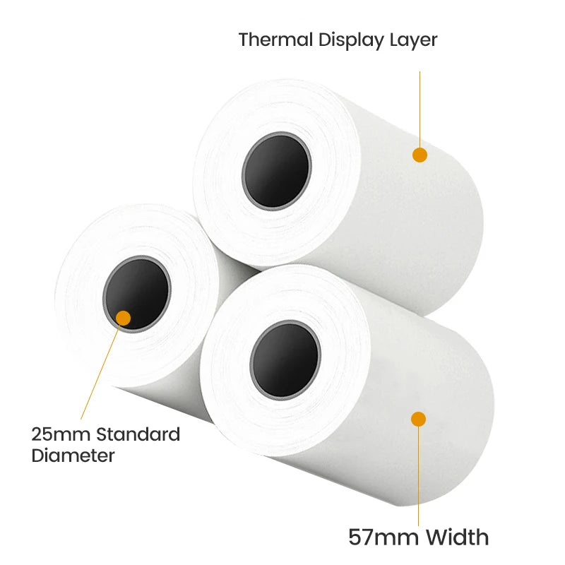 57*25Mm Thermal Paper Label Sticker Self-Adhesive HD Color Rolls Paper for Mini Printer Instant Print Kids Camera Photo Paper
