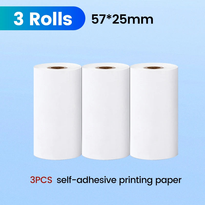 57*25Mm Thermal Paper Label Sticker Self-Adhesive HD Color Rolls Paper for Mini Printer Instant Print Kids Camera Photo Paper